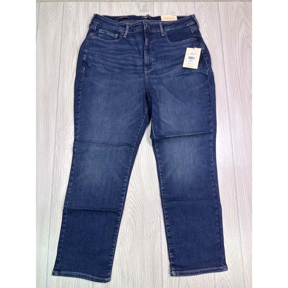 NYDJ Sheri Slim Straight Jeans Presley Wash High Rise 16WP New With Tags